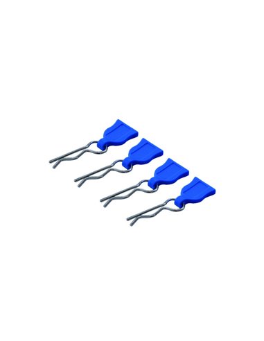 BODY CLIPS W/ EASY PULL RUBBER TABS BLUE (4pcs)