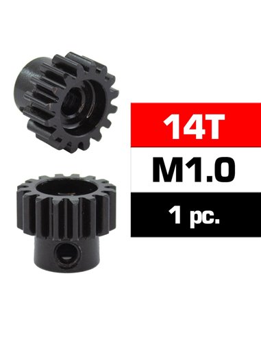 HSS STEEL M1.0 PINION GEAR 14T W/5.0mm BORE