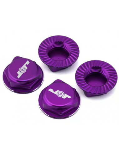 J&T Bearing Co. Aluminum 17mm Serrated Wheel Nuts (Purple) (4)