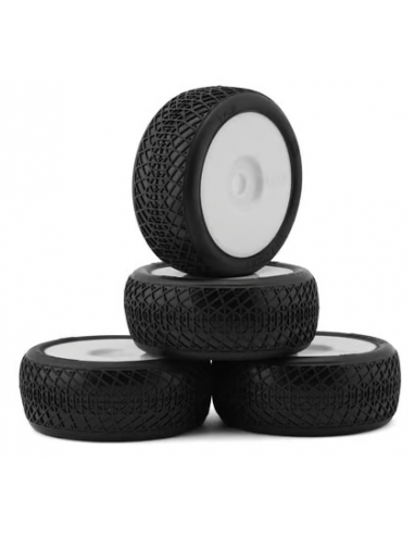 TZO Tires 101 1/8 Buggy Non-Glued Tire Set (White) (4) (Ultra Clay)