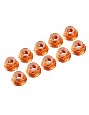 AUTOBLOCANTE ALU. M3 FLANGED NARANJA (10u.)