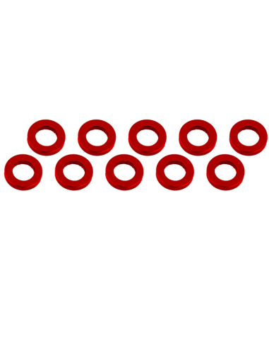 ARANDELAS ALUMINIO (3x6x1mm) ROJA (10u.)