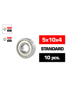 5x10x4mm HS METAL SHIELDED BEARING SET (10pcs)
