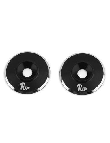 1UP Racing 3mm LowPro Wing Washers (Black Shine) (2)